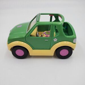 Vintage Polly Pocket Jeep Green Flip Down Seats Doors Open Origin Products
